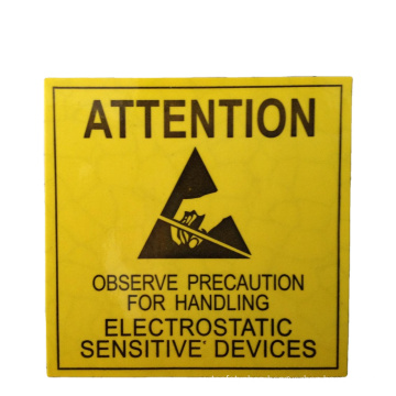 45*45mm Anti-static PVC coated Paper Material Safety Warning Labels